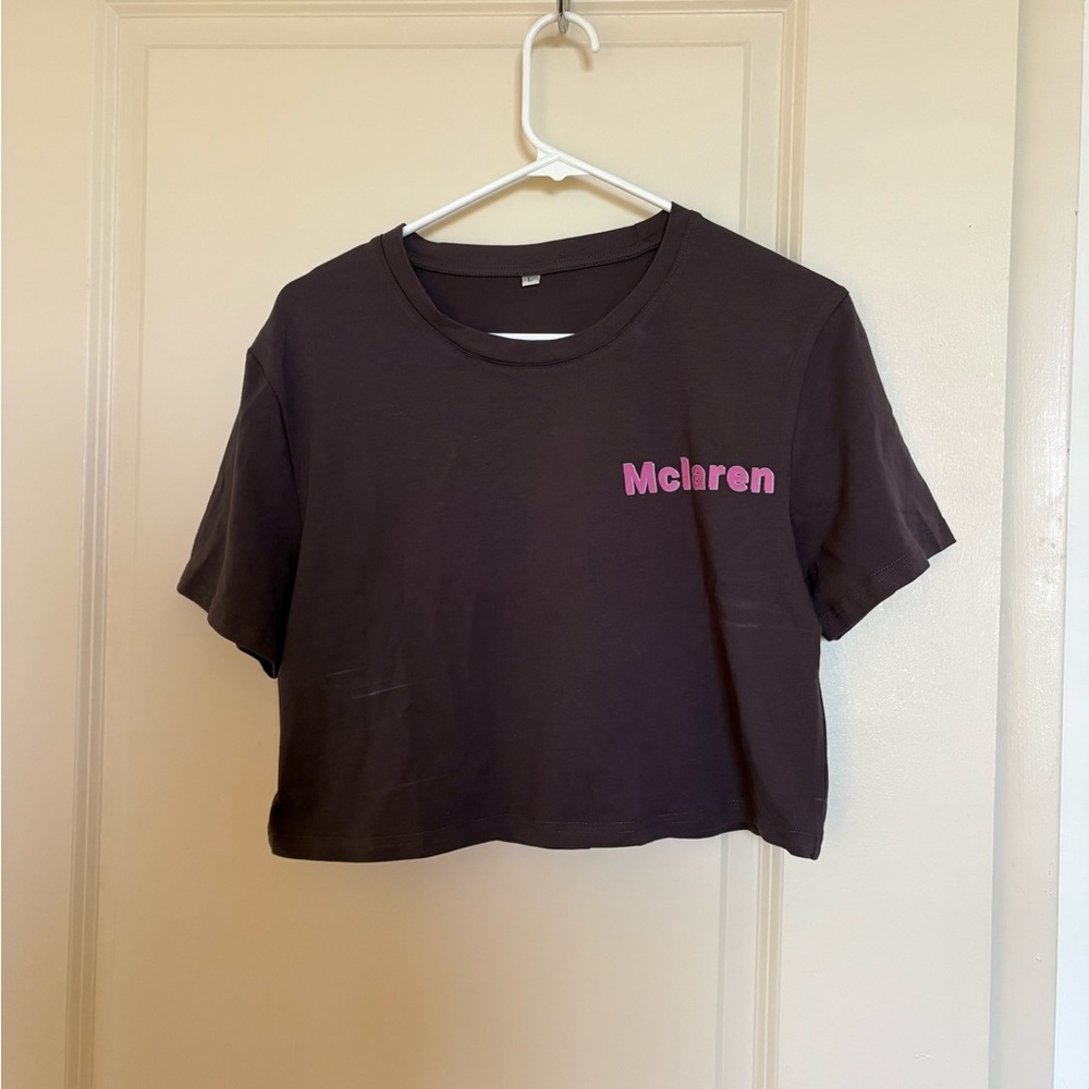 Dark Grey F1 McLaren Barbie Lando Norris & Oscar Piastri Cropped Top